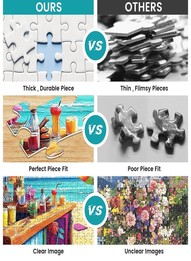 VOLUVOLU 500 Piece Puzzle for Adults, Vacation Jigsaw Puzzle, Seaside Bar Puzzles 500 Pieces Birthday Party for Family Adults Funny Puzzle, Fun and Challenging Family Games 20.5×15 in - Image 3
